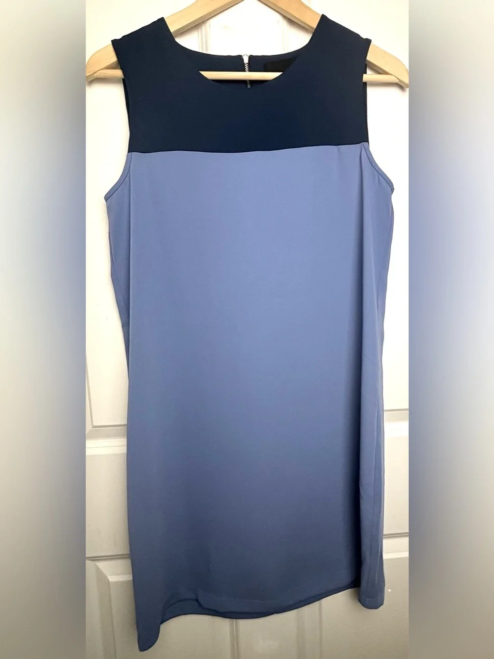 Cynthia Rowley Two Tone Colorblock Shift Dress NWOT Navy Blue Sm Preppy Career